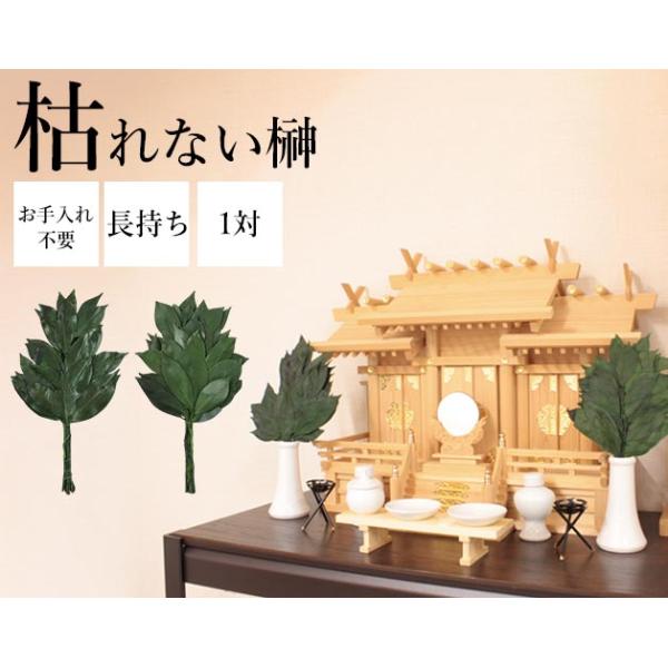 榊 サカキ 枯れないプリザーブド榊 一対 家庭用 水やり不要 神棚 仏花