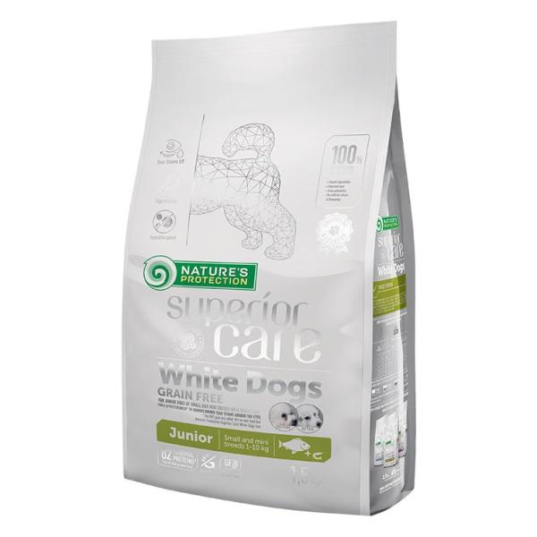ネイチャーズプロテクション スーペリアケア ホワイトドッグ グレインフリー ホワイトフィッシュ ジュニア 1.5kg Nature's Protection ドッグフード 小型犬子犬