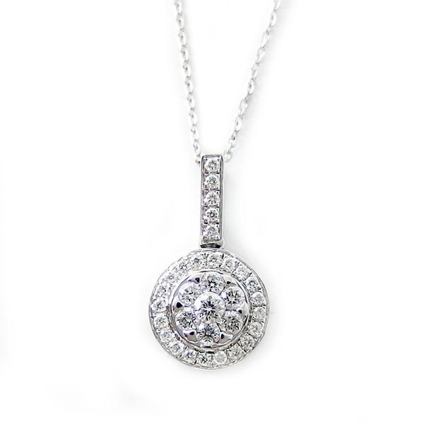 代引不可/ダイヤモンド ネックレス K18 ホワイトゴールド 0.23ct