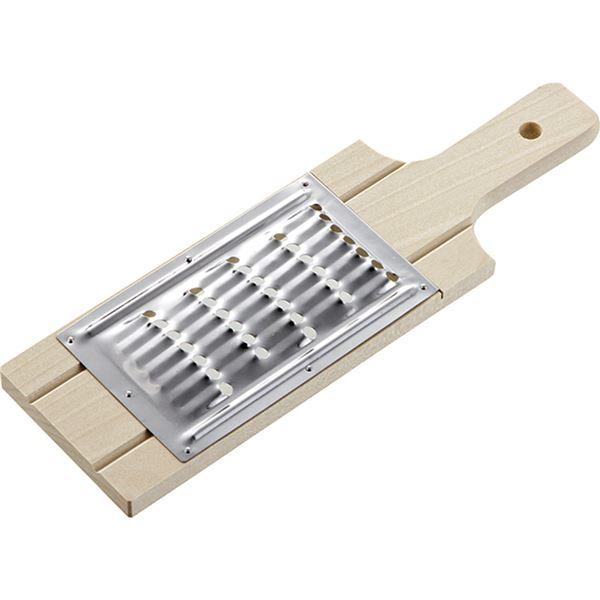 代引不可/スライサー/調理器具 〔約270×85×10mm〕 日本製 ステンレス 木製柄付き 蜂の巣 『ジュジュ』 〔キッチン 台所〕/代引不可