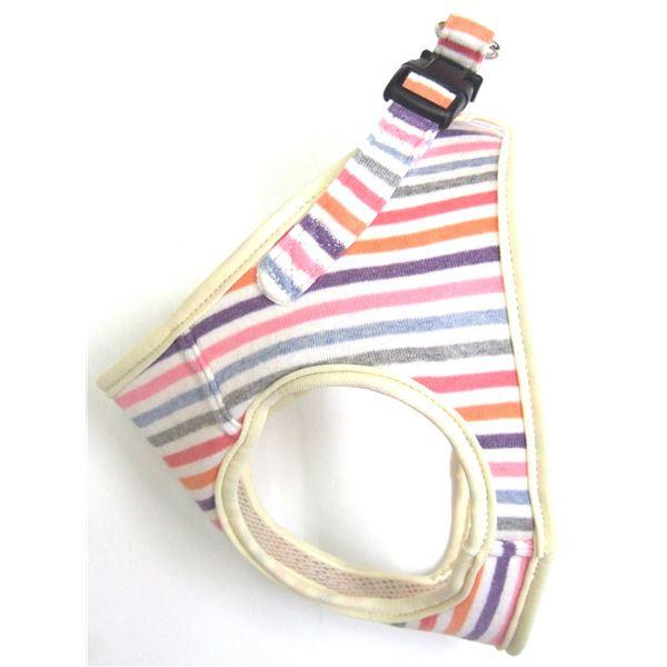 代引不可/ストライプソフトハーネス M マルチホワイト (犬用品/ハーネス)/代引不可