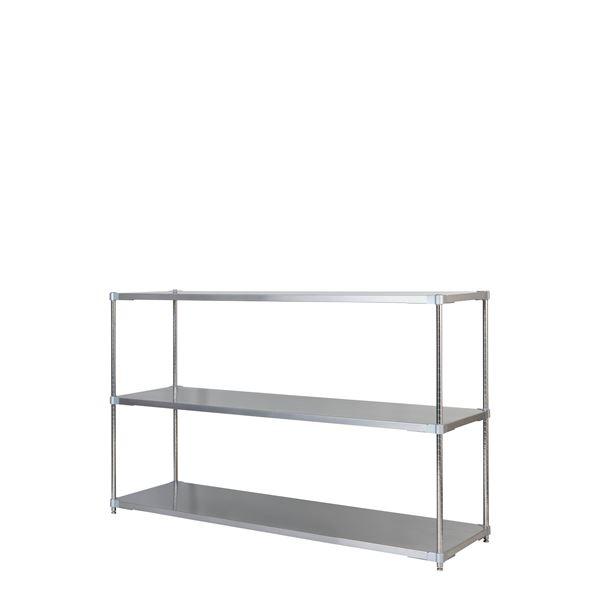 代引不可/ステンレス シェルフ 60×180cm 3段 H120cm 日本製 耐錆 耐薬