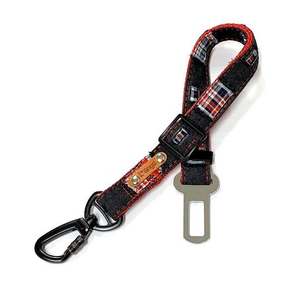 代引不可/L'ange クラッシュデニム シートベルトリード ブラック 犬具/リード/代引不可