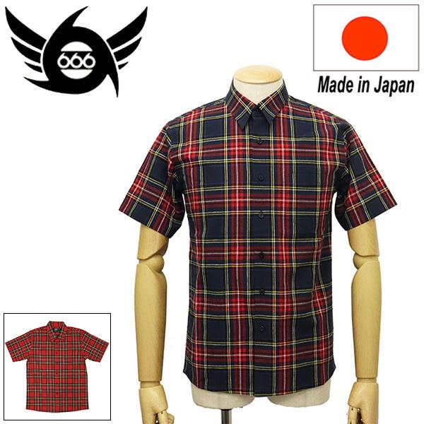 666 666 ORIGINAL SOS0067 タータンチェックシャツ S/S 半袖 全2色
