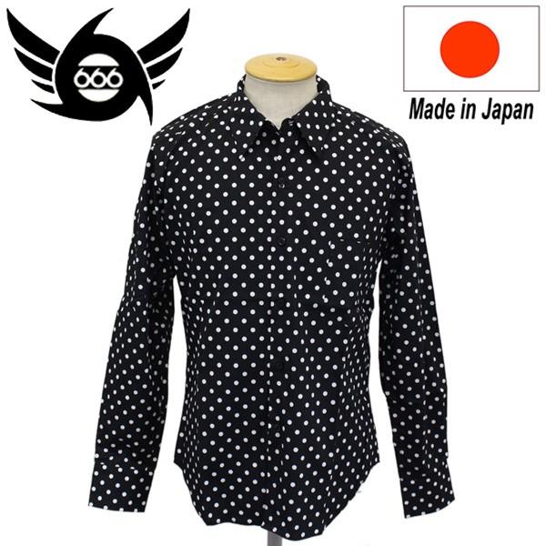 666 ORIGINAL Dot Shirts L/S (ドットシャツ) 長袖 ブラック/ホワイト