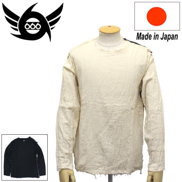 666 666 ORIGINAL インサイドアウト ガーゼジップTシャツ L/S 長袖 