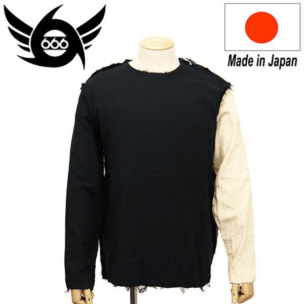 666 666 ORIGINAL インサイドアウト ガーゼジップTシャツ L/S 長袖 