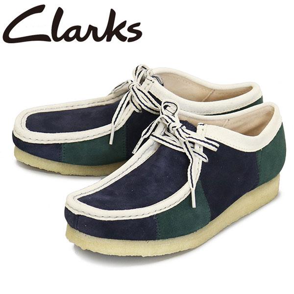 Clarks (クラークス) 26185545 Wallabee ワラビー メンズシューズ Blue/GreenStripe CL158