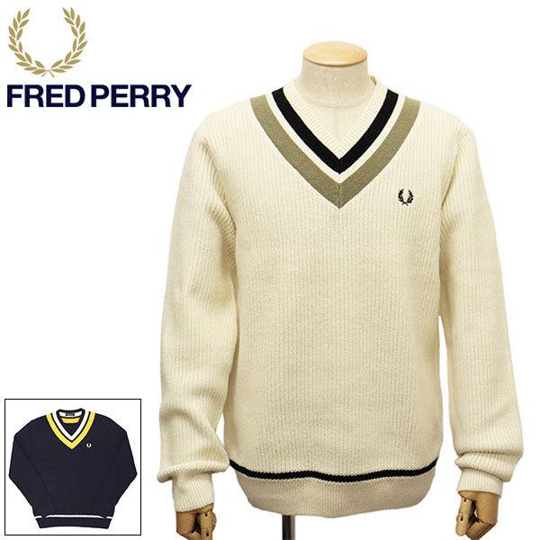 FRED PERRY (フレッドペリー) K2544 STRIPED V NECK JUMPER Vネック 