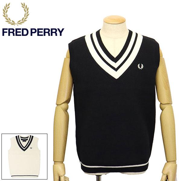 FRED PERRY (フレッドペリー) K5540 Striped Trim V Neck Tank チルデンニットベスト FP513 全2色
