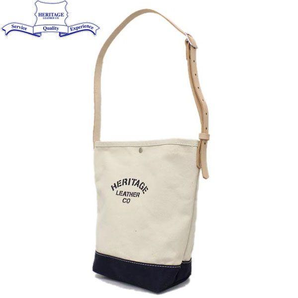 HERITAGE LEATHER CO.(�w���e�[�W���U�[) NO.8105 Bucket Shoulder Bag(�o�P�b�g�V�����_�[�o�b�O) Natural/Navy HL095