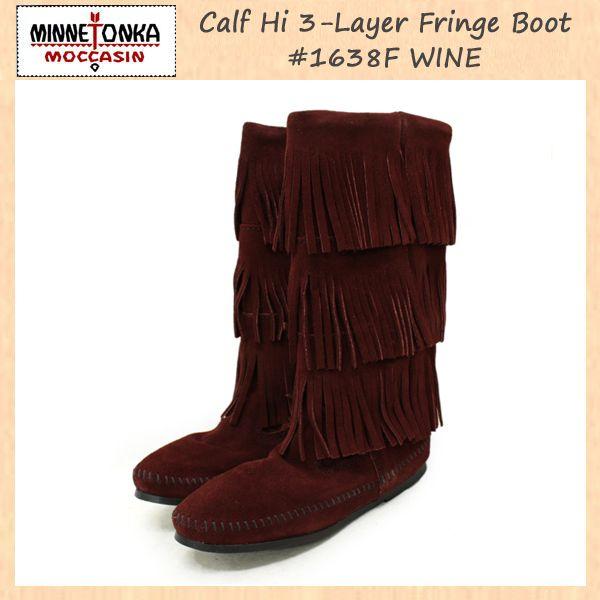 sale Z[ MINNETONKA(~lgJ)Calf Hi 3-Layer Fringe Boot(J[tnC3C[tWu[c)#1638F WINE fB[X MT086