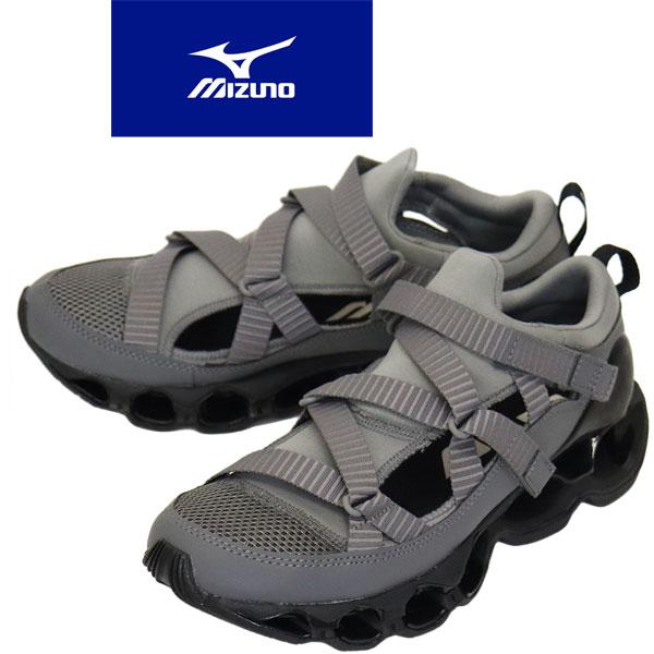 MIZUNO (ミズノ) D1GA251906 WAVE PROPHECY STRAP ウェーブ プロフェシー ストラップ スニーカー グレーxブラック MIZ009