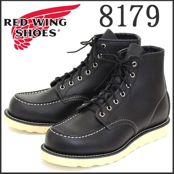 RED WING(レッドウィング) 8179 6inch CLASSIC MOC TOE(クラシックモックトゥ) ブーツ Traction Tred Sole BLACK LEATHER :redwing-8179-6inch-classic-moc-toe-black-chrome-leather:THREE WOOD - -