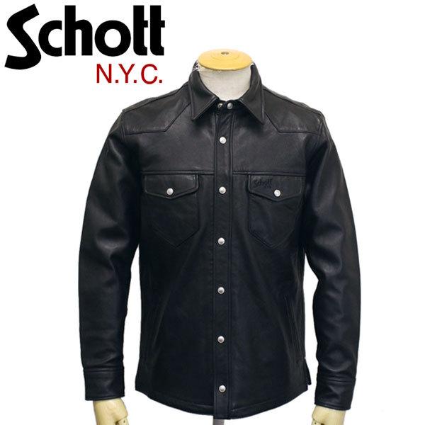 ポンパドー ビター ショット SCHOTT N.Y.C. ラムレザー パッチポケット