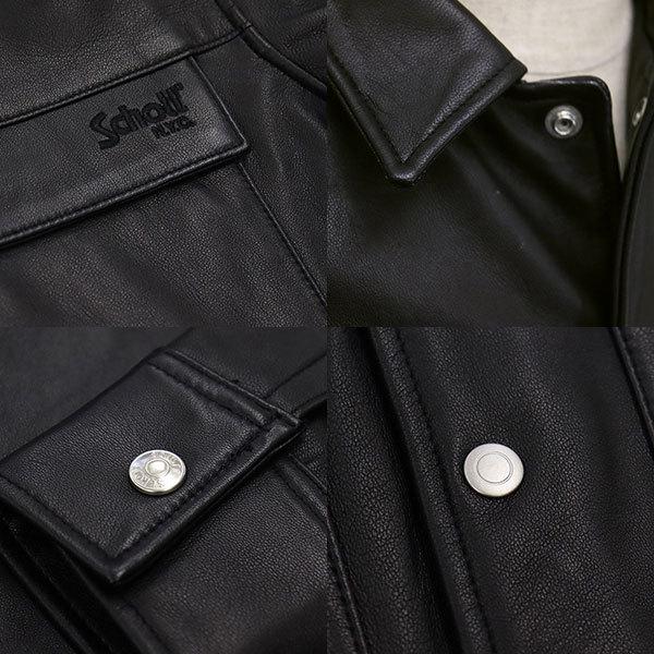 Schott N.Y.C (ショット) 3111045 LAMB LEATHER PATCH POCKET LS SHIRT 
