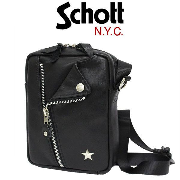 ○★新品未使用　Schott　ミニライダース　ショルダーバッグ　ブラック Schott N.Y.C ショット レザー バッグ 3129109 ミニライダース