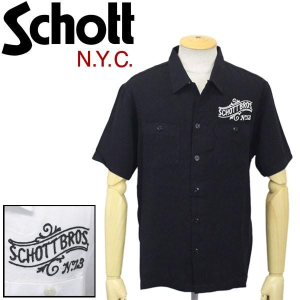 トップス schott open collar shirt Schott N.Y.C（ショット） sale セール Schott 3185001 OPEN COLLAR