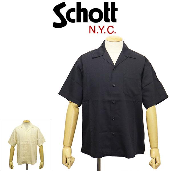 Schott (ショット) 5123007 CR PLAIN SHIRT コットン レーヨン プレーンシャツ 全2色