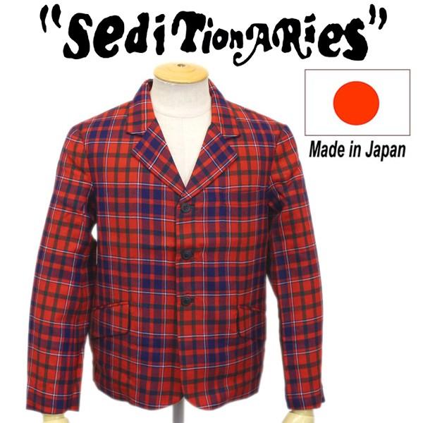 SEDITIONARIES by 666�Z�f�B�V���i���[�Y 3Button Bumfreezer Jacket(�X���[�{�^���o���t���[�U�[�W���P�b�g) RED STJ0004