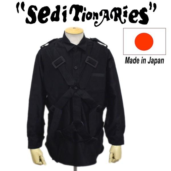 SEDITIONARIES by 666 (セディショナリーズ) Parachute Shirt(パラシュートシャツ) 黒 ブラック STS0007
