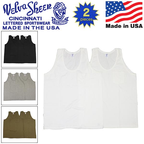 Velva Sheen (ベルバシーン) 161108 2PAC TANK TOP 2パック タンクトップ w/PKT アメリカ製 VLVS022