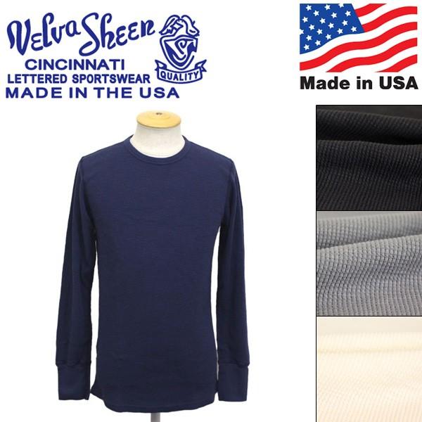 Velva Sheen (ベルバシーン) 161462 1PAC Crew Neck THERMAL Long Pac T-shirt クルーネック サーマル ロングTシャツ アメリカ製 全4色 VLVS005