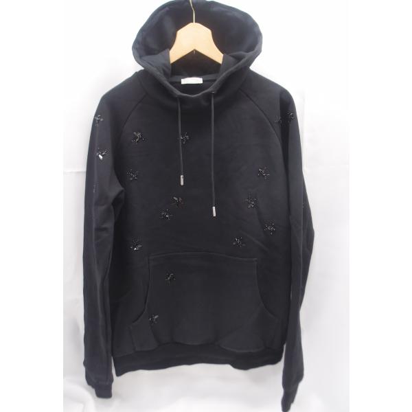 Dior homme Beeロゴプレート ジップフーディー パーカー 44 Dior HOMME BEE プルオーバーパーカー 中古 メンズ 衣類∴WF2152