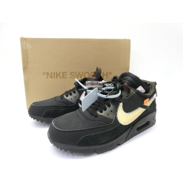 ナイキ NIKE × OFF-WHITE THE 10: NIKE AIR MAX 90 Black / Cone White AA7293-001 size:28.5cm スニーカー 靴 △WT5265