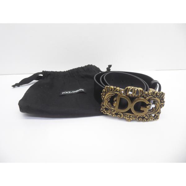 正規品 ドルチェ&ガッバーナ アンティークDGロゴバックル ベルト DOLCE&GABBANA ドルチェアンドガッバーナ DGロゴ アンティーク