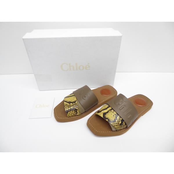 Chloe（クロエ） Chloe WOODY パッチワーク フラットサンダル △WP2096