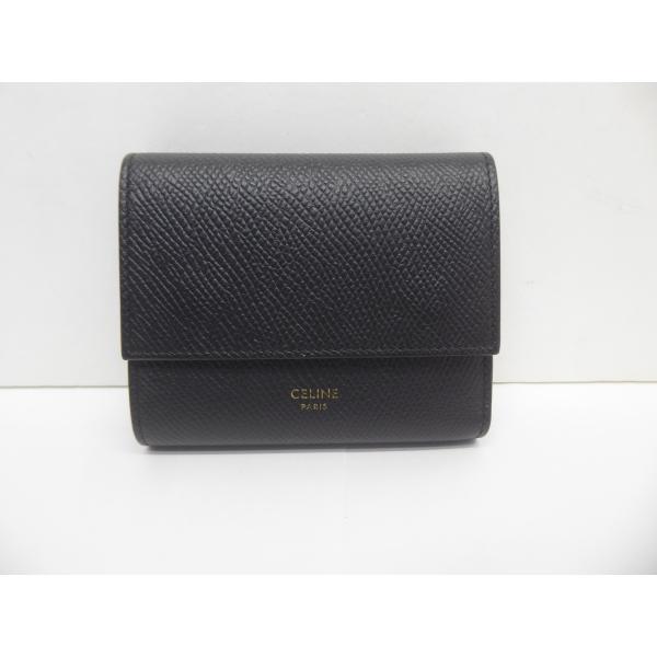 美品★セリーヌ　スモール　トリフォールド　ウォレット　三つ折り財布　レザー CELINE セリーヌ スモール トリフォールド ウォレット 財布