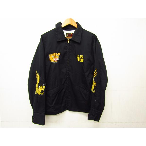 スーベニアジャケット ロードランナー ドリズラー ミリタリー ベトジャン 刺繍 ロードランナー & ワイリーコヨーテ リバーシブル スーベニア