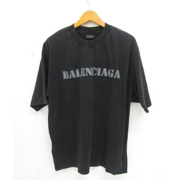 BALENCIAGA（バレンシアガ） Stencil Logo Printed Oversized Tee