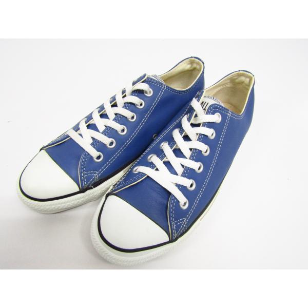 【US8】CONVERSE ALL　STARレザー　ブルー USA製 CONVERSE（コンバース） ALL STAR オールスター レザー スニーカー USA