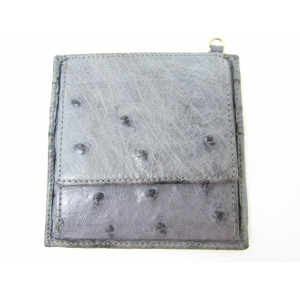 オーストリッチ 革 レザーカードケース コインケース♪AC21947