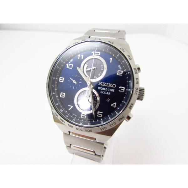 SEIKO セイコー WORLD TIME SOLAR ソーラー V195-0AE0 クロノ