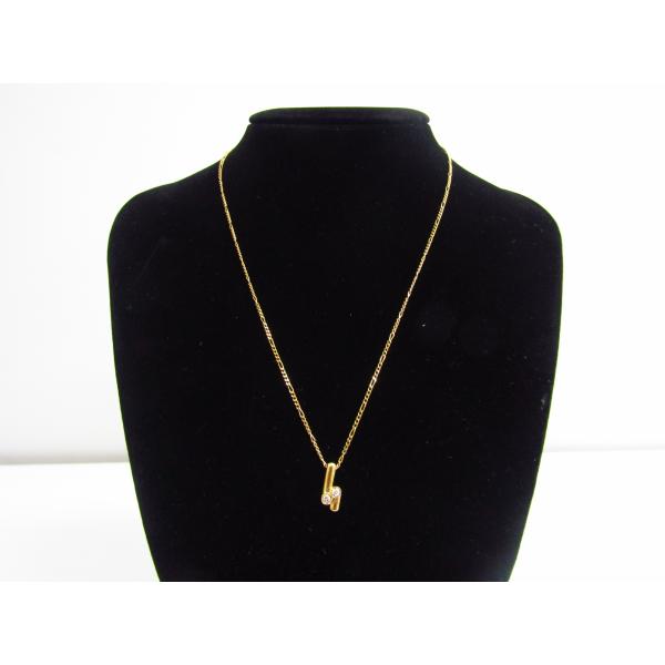 Mee ダイヤモンドネックレス 造幣局刻印有り 現状品!! K18 金 ゴールド ネックレス トップ ダイヤモンド 0.11ct 造幣局検定