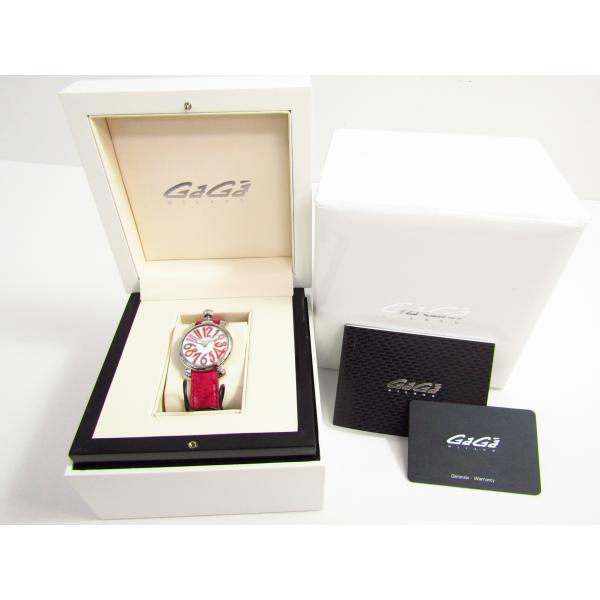 【美品】 ガガミラノ 腕時計 女 クォーツ マヌアーレ マニュアーレ 幾何学 マヌアーレ GaGa MILANO ガガミラノ 35mm レディース クォーツ