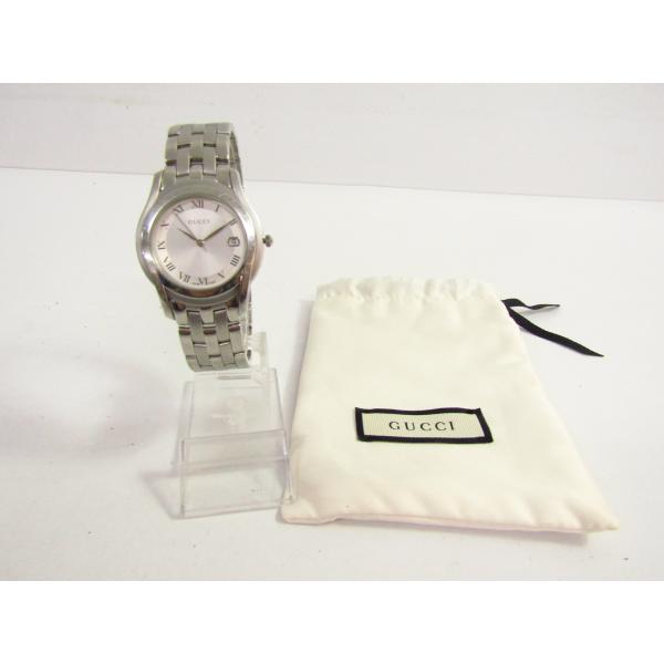 完売　グッチ 5500M メンズ GUCCI（グッチ） 5500M ラウンドフェイス ステンレススチール/SS