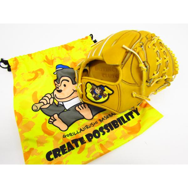 未使用 ごりら印の野球道具 投手用 硬式グローブ 右投げ ごりら