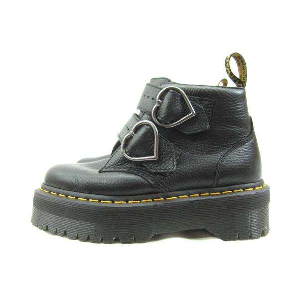 美品✨Dr.Martens マーチン 厚底 DEVON ハート ブーツ 24 Dr Martens☆DEVON HEARTS☆厚底☆ハート バックル☆2色 (Dr