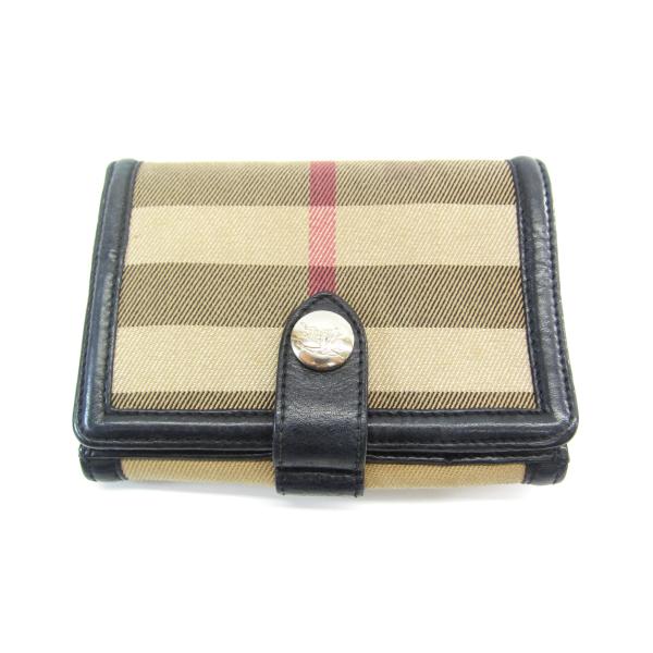 【未使用品】BURBERRY バーバリー ノバチェック Wホック 二つ折り財布 BURBERRY バーバリー ノバチェック 二つ折り財布 Wホック レザー
