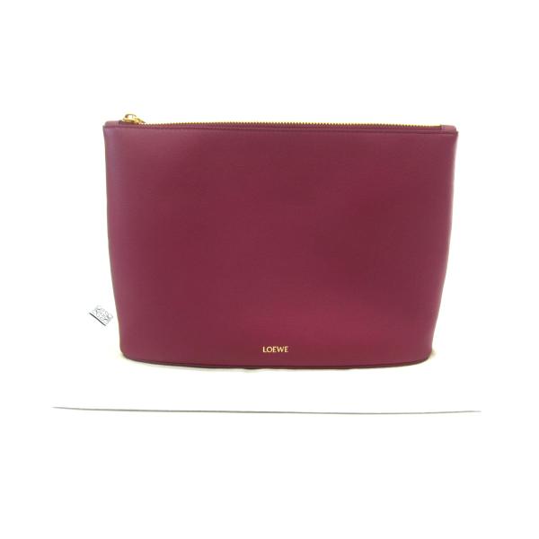 LOEWE（ロエベ） クランチバッグ OBLONG POUCH PLAI CRIMSON ポーチ