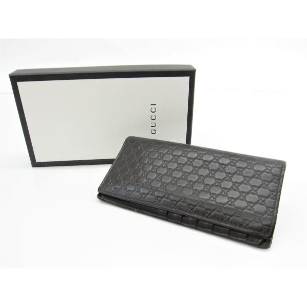 GUCCI グッチ 544479 マイクロ シマ エンボスレザー ブラック 長財布  