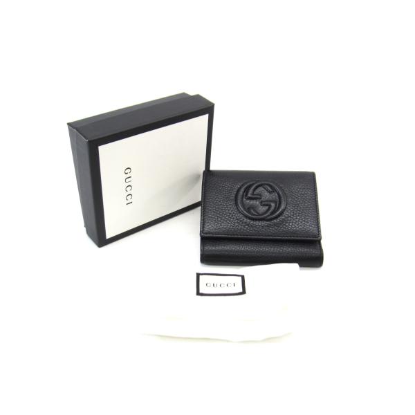 GUCCI グッチ 三つ折り インターロッキングG ソーホー 型押し
