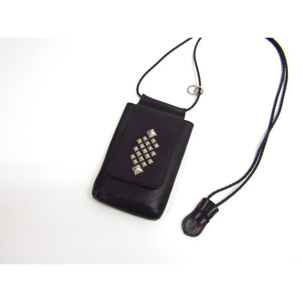美品】calee キャリー レザーポーチ スマホポーチ スタッズ付き 美品