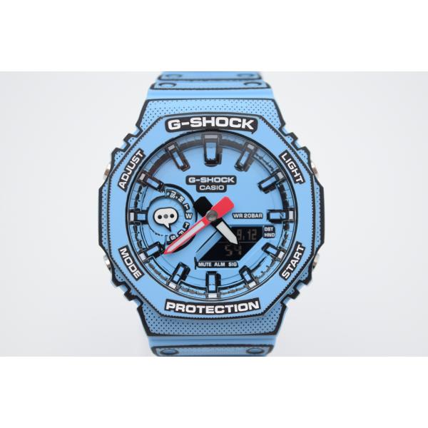 未使用 CASIO カシオ G-SHOCK THEME GA-2100MNG-2AJR マンガ ブルー タグ付き 腕時計▽Y4315