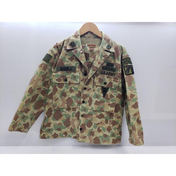【美品】旧リアルマッコイズ　メディカルシャツ　ダックハンター　ミリタリー　迷彩柄 中田商店 80s M-43 ダックハンターカモ HBTジャケット 迷彩 サイズM