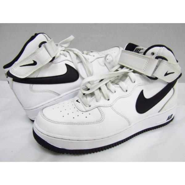 Nike Air Force 1 Mid White/Black ナイキ エアフォース1 ミッド ホワイト/ブラック DV0806-101 27.0m 本体のみ 中古品◆131248